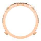 0.30 Carat (ctw) 14K Rose Gold Round Black & White Diamond Ladies Anniversary Wedding Band Guard Double Ring 1/3 CT