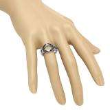 0.30 Carat (ctw) 14K White Gold Round Black & White Diamond Ladies Anniversary Wedding Band Guard Double Ring 1/3 CT