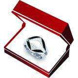 0.30 Carat (ctw) 14K White Gold Round Black & White Diamond Ladies Anniversary Wedding Band Guard Double Ring 1/3 CT