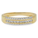 0.30 Carat (ctw) 14K Yellow Gold Round White Diamond Men's Wedding Anniversary Band 1/3 CT