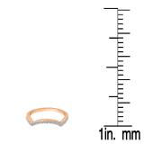 0.18 Carat (ctw) 10K Rose Gold Round Cut White Diamond Ladies Anniversary Wedding Stackable Band Contour Guard Ring