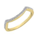 0.18 Carat (ctw) 10K Yellow Gold Round Cut White Diamond Ladies Anniversary Wedding Stackable Band Contour Guard Ring