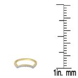0.18 Carat (ctw) 10K Yellow Gold Round Cut White Diamond Ladies Anniversary Wedding Stackable Band Contour Guard Ring