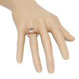 2.20 Carat (Ctw) 18K Rose Gold Oval Cut Morganite & Round Cut White Diamond Ladies Bridal Promise Engagement Ring