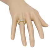 0.15 Carat (Ctw) 10K Yellow Gold Round white Diamond Men's Micro Pave Hip Hop Wedding Band