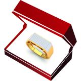 0.40 Carat (ctw) 10K Yellow Gold Round White Diamond Men's Hip Hop Micro Pave Wedding Anniversary Band
