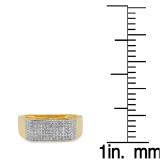 0.40 Carat (ctw) 10K Yellow Gold Round White Diamond Men's Hip Hop Micro Pave Wedding Anniversary Band