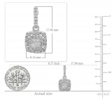 0.60 Carat (Ctw) 18K White Gold Princess & Round White Diamond Ladies Cluster Style Drop Earrings