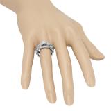 1.70 Carat (Ctw) 10K White Gold Round Cut White Diamond Ladies Bridal Vintage Style Engagement Ring With Matching Band Set