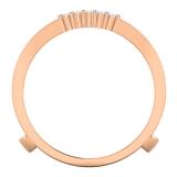 0.25 Carat (ctw) 14K Rose Gold Round Cut White Diamond Ladies Anniversary Wedding Band Enhancer Guard Double Ring 1/4 CT