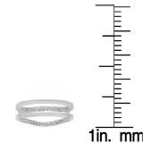 0.25 Carat (ctw) 14K White Gold Round Cut White Diamond Ladies Anniversary Wedding Band Enhancer Guard Double Ring 1/4 CT