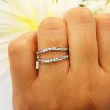 0.25 Carat (ctw) 14K White Gold Round Cut White Diamond Ladies Anniversary Wedding Band Enhancer Guard Double Ring 1/4 CT