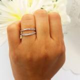 0.25 Carat (ctw) 14K White Gold Round Cut White Diamond Ladies Anniversary Wedding Band Enhancer Guard Double Ring 1/4 CT