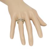 0.25 Carat (ctw) 14K Yellow Gold Round Cut White Diamond Ladies Anniversary Wedding Band Enhancer Guard Double Ring 1/4 CT