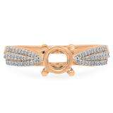 0.30 Carat (ctw) 14K Rose Gold Round White Diamond Ladies Split Shank Semi Mount Engagement Ring 1/3 CT (No Center Stone)