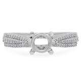 0.30 Carat (ctw) 14K White Gold Round White Diamond Ladies Split Shank Semi Mount Engagement Ring 1/3 CT (No Center Stone)