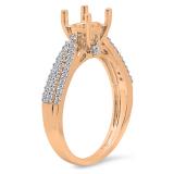 0.30 Carat (ctw) 18K Rose Gold Round White Diamond Ladies Split Shank Semi Mount Engagement Ring 1/3 CT (No Center Stone)