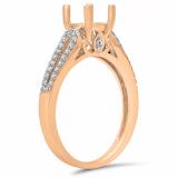 0.30 Carat (ctw) 10K Rose Gold Round White Diamond Ladies Split Shank Semi Mount Engagement Ring 1/3 CT (No Center Stone)