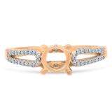 0.30 Carat (ctw) 10K Rose Gold Round White Diamond Ladies Split Shank Semi Mount Engagement Ring 1/3 CT (No Center Stone)