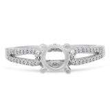 0.30 Carat (ctw) 10K White Gold Round White Diamond Ladies Split Shank Semi Mount Engagement Ring 1/3 CT (No Center Stone)