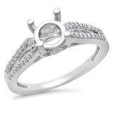 0.30 Carat (ctw) 14K White Gold Round White Diamond Ladies Split Shank Semi Mount Engagement Ring 1/3 CT (No Center Stone)