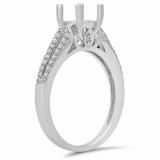 0.30 Carat (ctw) 14K White Gold Round White Diamond Ladies Split Shank Semi Mount Engagement Ring 1/3 CT (No Center Stone)
