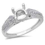0.40 Carat (ctw) 14K White Gold Round White Diamond Ladies Split Shank Semi Mount Engagement Ring (No Center Stone)