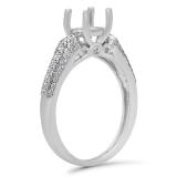 0.40 Carat (ctw) 14K White Gold Round White Diamond Ladies Split Shank Semi Mount Engagement Ring (No Center Stone)