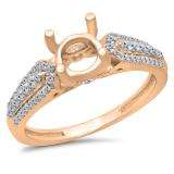0.40 Carat (ctw) 18K Rose Gold Round White Diamond Ladies Split Shank Semi Mount Engagement Ring (No Center Stone)