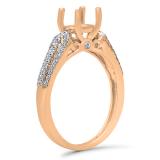 0.40 Carat (ctw) 18K Rose Gold Round White Diamond Ladies Split Shank Semi Mount Engagement Ring (No Center Stone)