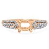 0.40 Carat (ctw) 18K Rose Gold Round White Diamond Ladies Split Shank Semi Mount Engagement Ring (No Center Stone)