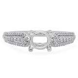 0.40 Carat (ctw) 18K White Gold Round White Diamond Ladies Split Shank Semi Mount Engagement Ring (No Center Stone)
