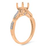 0.25 Carat (ctw) 18K Rose Gold Round White Diamond Ladies Split Shank Semi Mount Engagement Ring 1/4 CT (No Center Stone)
