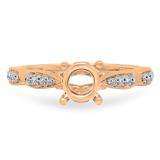 0.25 Carat (ctw) 18K Rose Gold Round White Diamond Ladies Split Shank Semi Mount Engagement Ring 1/4 CT (No Center Stone)