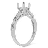 0.25 Carat (ctw) 18K White Gold Round White Diamond Ladies Split Shank Semi Mount Engagement Ring 1/4 CT (No Center Stone)