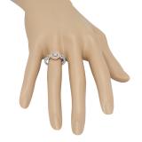 0.40 Carat (ctw) Two Tone Rose Gold Plated 14K White Gold Round Diamond Ladies Swirl Split Shank Bridal Cluster Engagement Ring