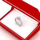 0.40 Carat (ctw) Two Tone Rose Gold Plated 14K White Gold Round Diamond Ladies Swirl Split Shank Bridal Cluster Engagement Ring