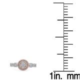 0.40 Carat (ctw) Two Tone Rose Gold Plated 14K White Gold Round Diamond Ladies Swirl Split Shank Bridal Cluster Engagement Ring