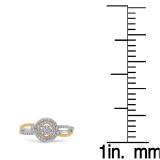 0.35 Carat (ctw) 14K White & Yellow Gold Two Tone Round Diamond Ladies Swirl Split Shank Bridal Cluster Engagement Ring 1/3 CT