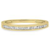 0.25 Carat (ctw) 14K Yellow Gold Baguette & Round Cut Diamond Ladies Anniversary Stackable Wedding Band 1/3 CT
