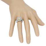 0.95 Carat (ctw) 18K White & Yellow Gold Two Tone Round Yellow & White Diamond Ladies Split Shank Bridal Engagement Ring 1 CT