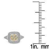0.95 Carat (ctw) 18K White & Yellow Gold Two Tone Round Yellow & White Diamond Ladies Split Shank Bridal Engagement Ring 1 CT