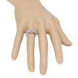 0.50 Carat (ctw) Two Tone Rose Gold Plated 14K White Gold Round Diamond Ladies Swirl Split Shank Bridal Cluster Engagement Ring 1/2 CT