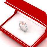 0.50 Carat (ctw) Two Tone Rose Gold Plated 14K White Gold Round Diamond Ladies Swirl Split Shank Bridal Cluster Engagement Ring 1/2 CT