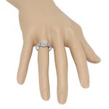 0.35 Carat (ctw) Two Tone Rose Gold Plated 14K White Gold Round Diamond Ladies Swirl Split Shank Bridal Cluster Engagement Ring 1/3 CT