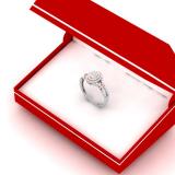 0.35 Carat (ctw) Two Tone Rose Gold Plated 14K White Gold Round Diamond Ladies Swirl Split Shank Bridal Cluster Engagement Ring 1/3 CT
