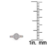 0.35 Carat (ctw) Two Tone Rose Gold Plated 14K White Gold Round Diamond Ladies Swirl Split Shank Bridal Cluster Engagement Ring 1/3 CT