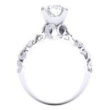 Sterling Silver Round White Cubic Zirconia Ladies Vintage Style Split Shank Bridal Engagement Ring