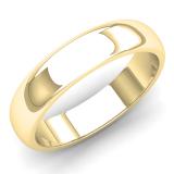 14K Yellow Gold Men's Ring 5 MM Fancy Shiny Polished Comfort Fit Low Dome Wedding Band
