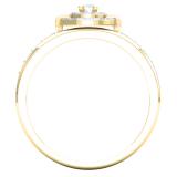 0.45 Carat (cttw) White Diamond Ladies Bridal Halo Engagement Ring Set 1/2 CT 10K Yellow Gold